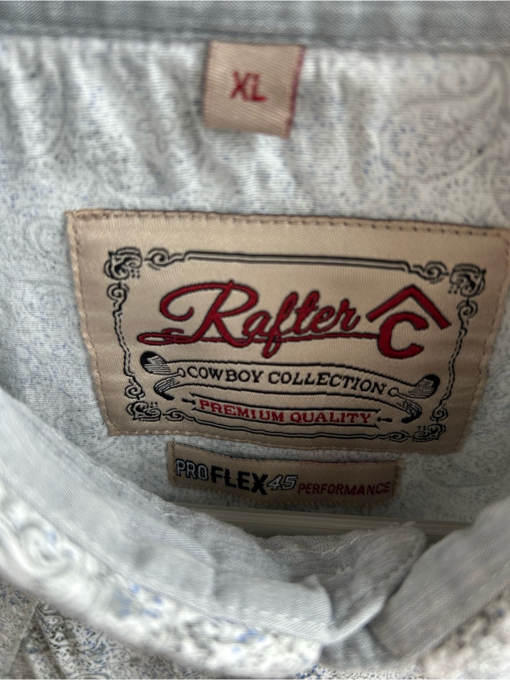 Rafter C Men’s Western Pearl Snap Button-Down Paisley Grey Shirt Size XL - Picture 12 of 12